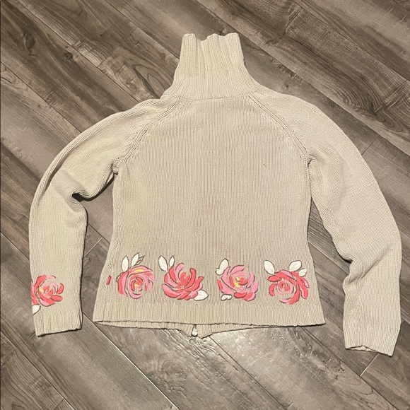 Zip Front Embroidered Sweater - Picture 3 of 5